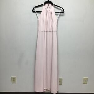 Dessy Girl Juniors Gown Dress Pink Blush Halter JR547 Zip Formal Bridesmaid 10
